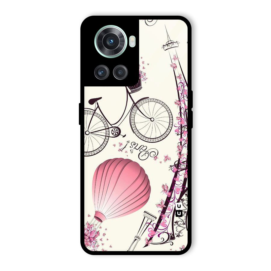 Flower Clipart Glass Back Case for OnePlus 10R