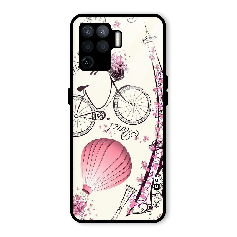 Flower Clipart Glass Back Case for Oppo F19 Pro