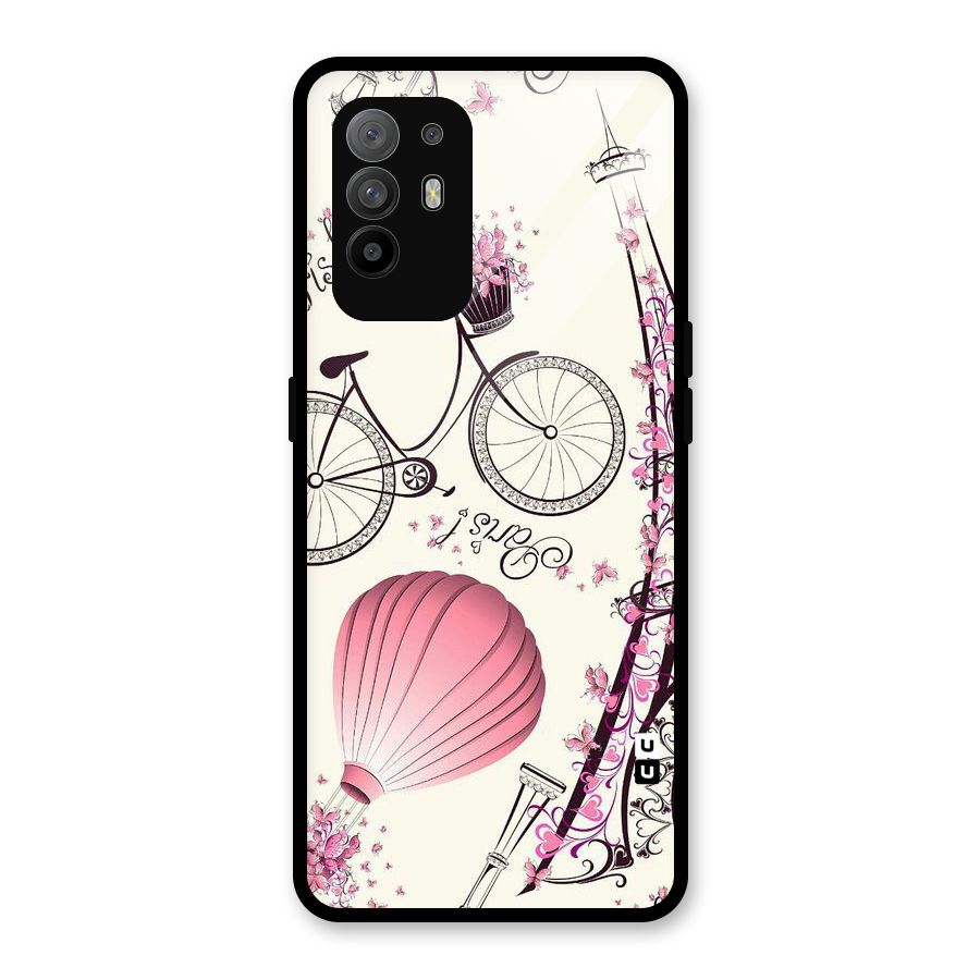 Flower Clipart Glass Back Case for Oppo F19 Pro Plus 5G