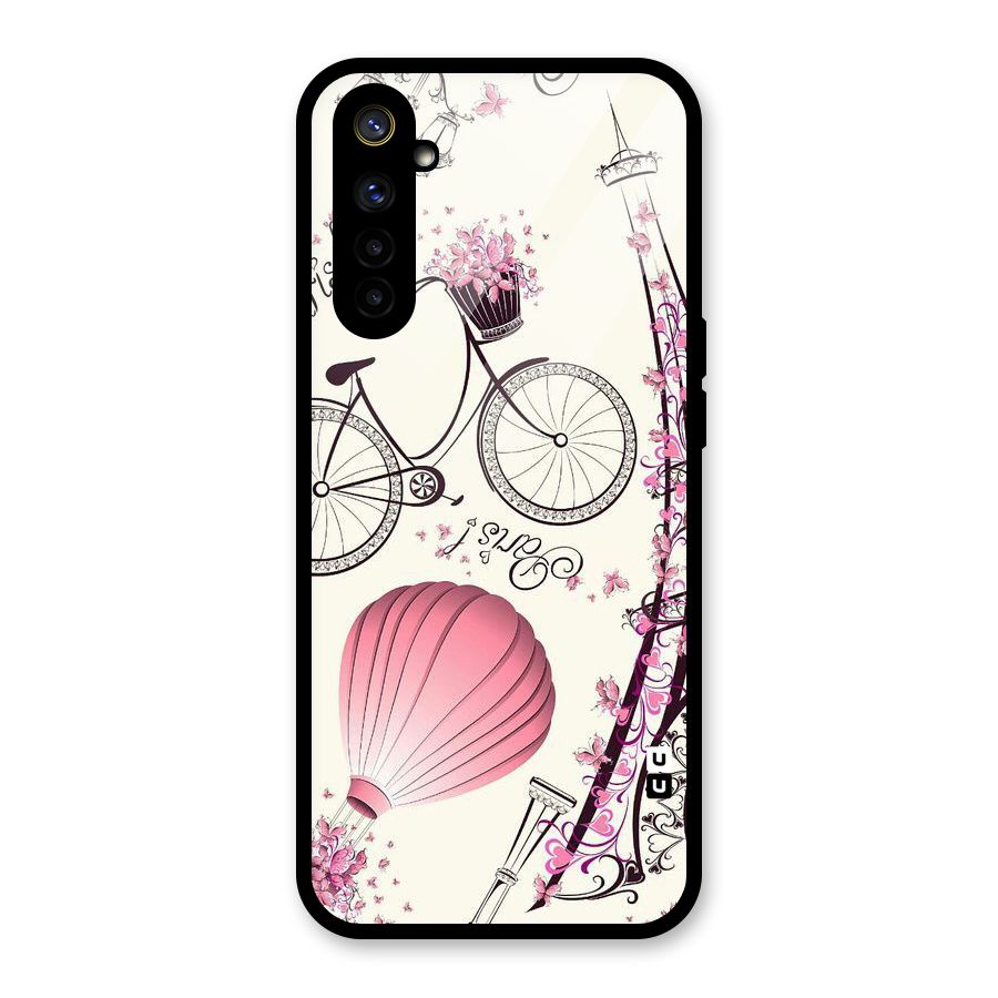 Flower Clipart Glass Back Case for Realme 6