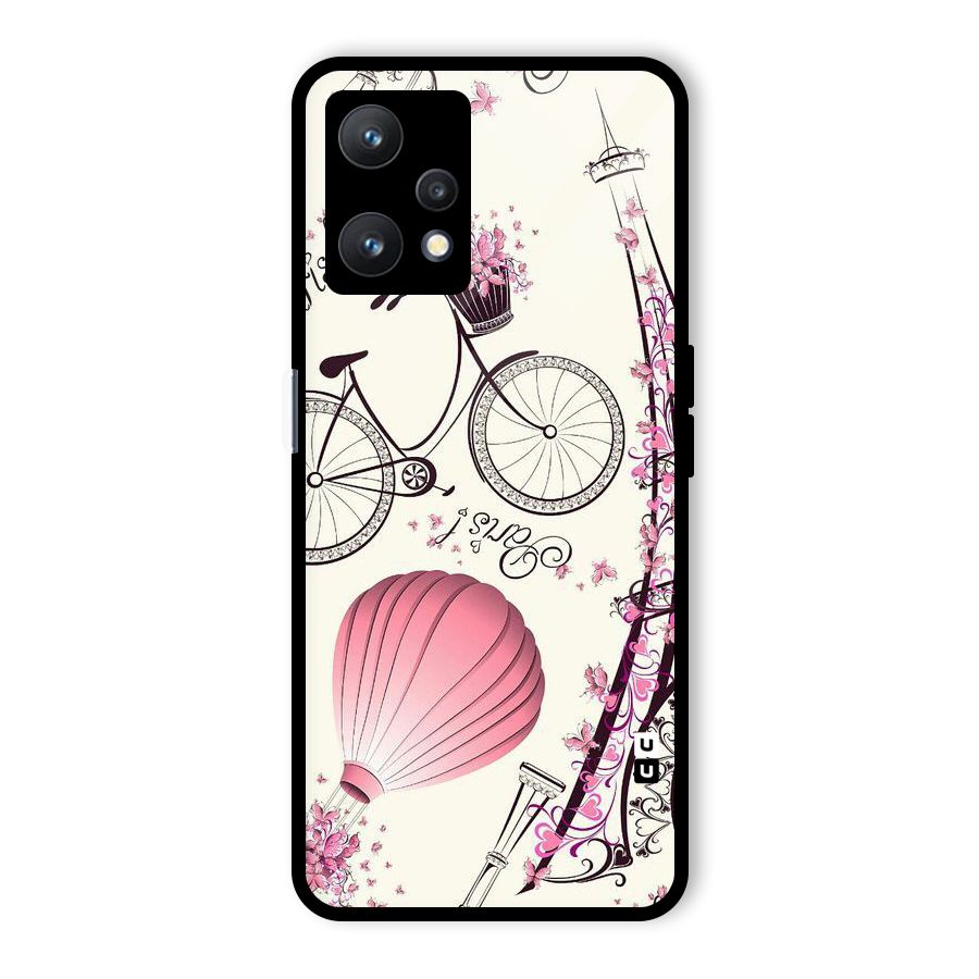 Flower Clipart Glass Back Case for Realme 9 Pro 5G