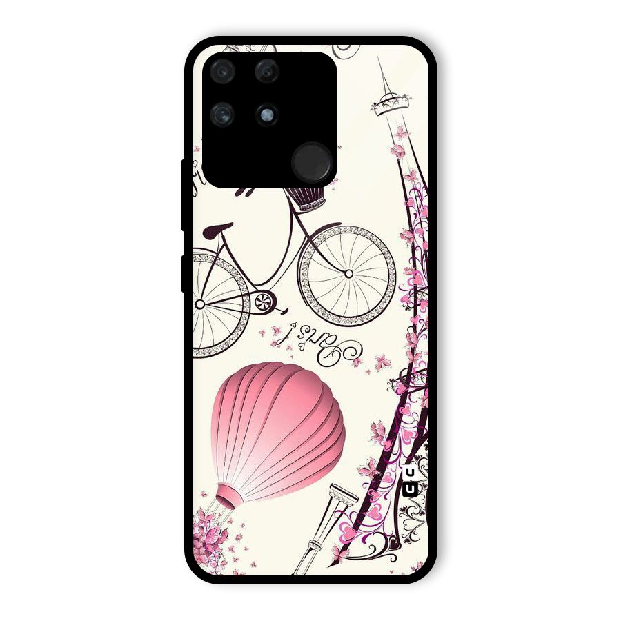 Flower Clipart Glass Back Case for Realme Narzo 50A