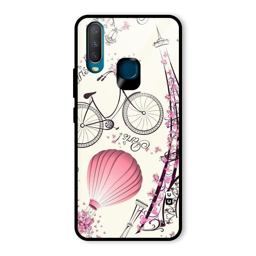 Flower Clipart Glass Back Case for Vivo U10