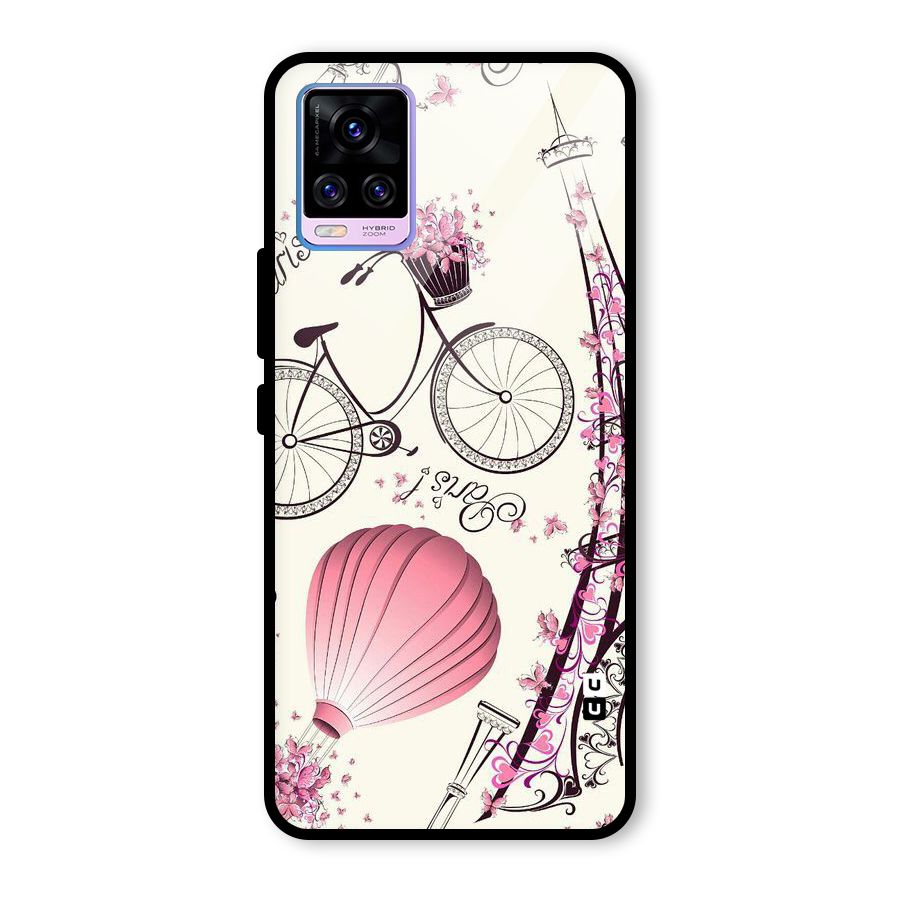 Flower Clipart Glass Back Case for Vivo V20 Pro
