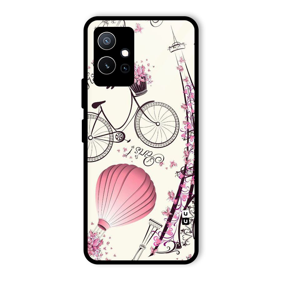 Flower Clipart Glass Back Case for Vivo Y75 5G