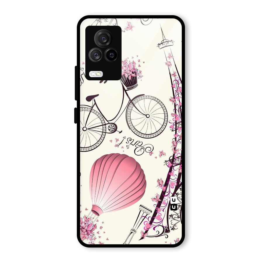 Flower Clipart Glass Back Case for Vivo iQOO 7 Legend 5G