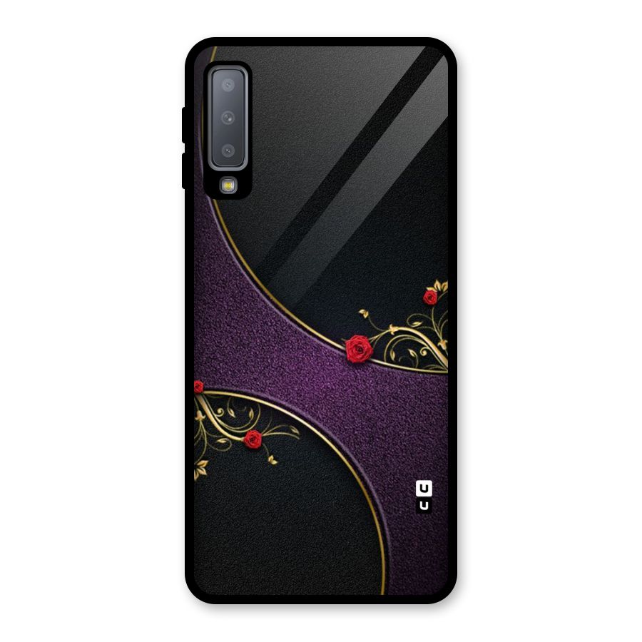 Flower Curves Glass Back Case for Galaxy A7 (2018)