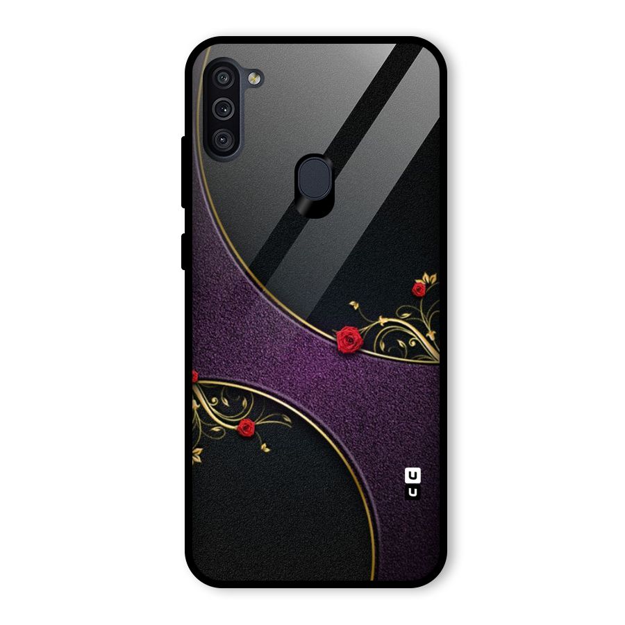 Flower Curves Glass Back Case for Galaxy M11