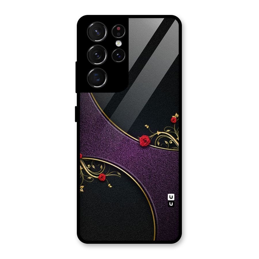 Flower Curves Glass Back Case for Galaxy S21 Ultra 5G