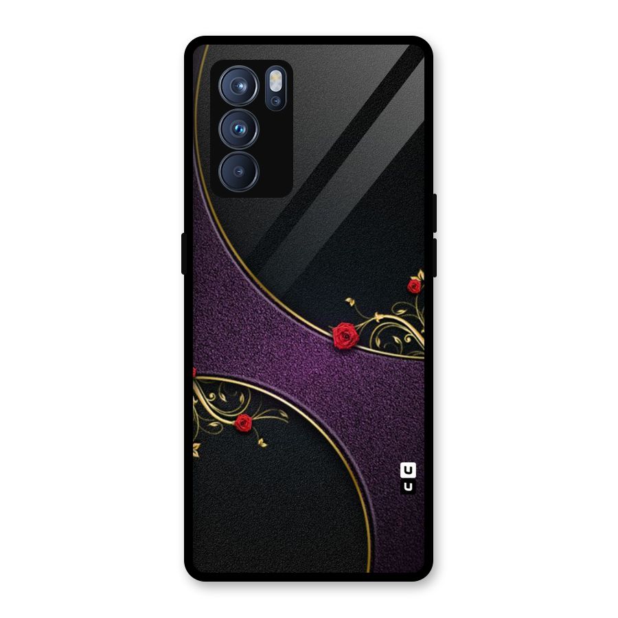 Flower Curves Glass Back Case for Oppo Reno6 Pro 5G
