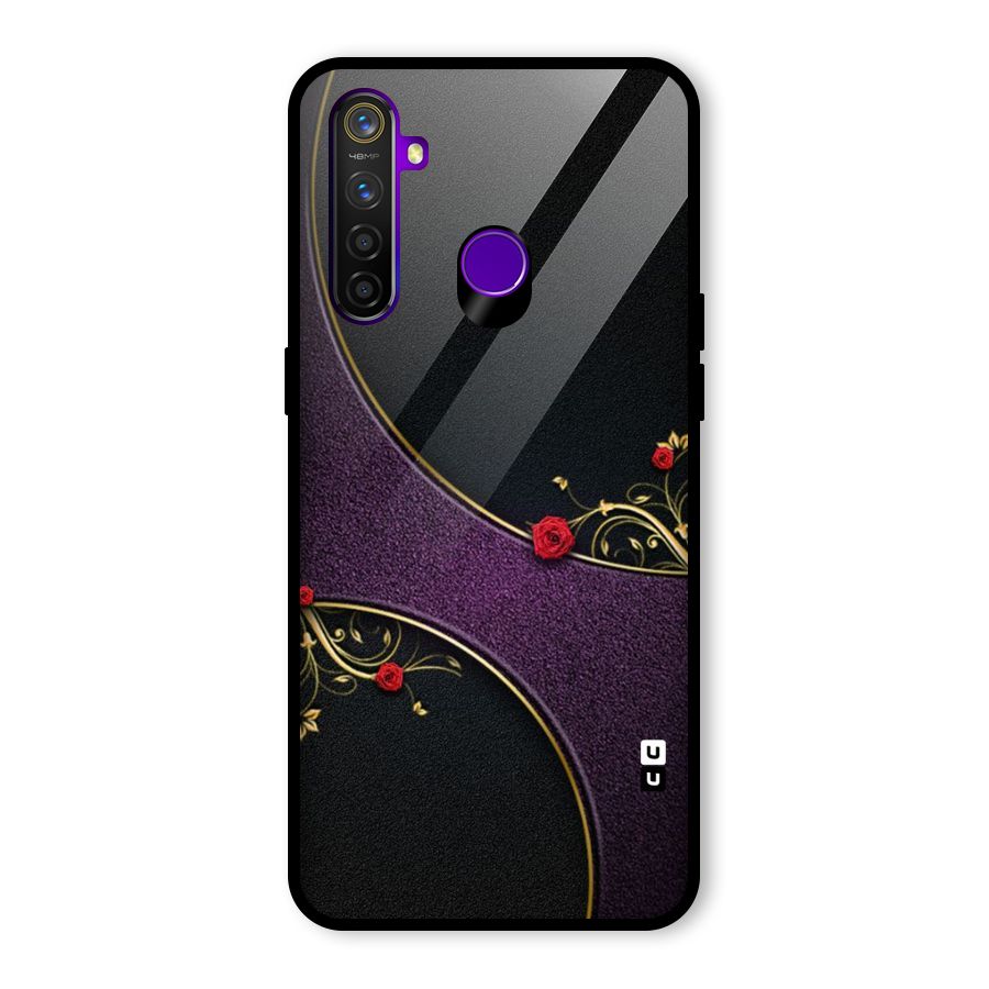 Flower Curves Glass Back Case for Realme 5 Pro