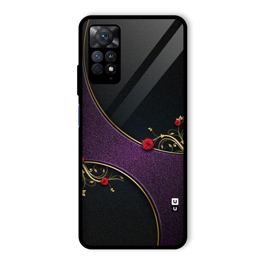 Flower Curves Glass Back Case for Redmi Note 11 Pro