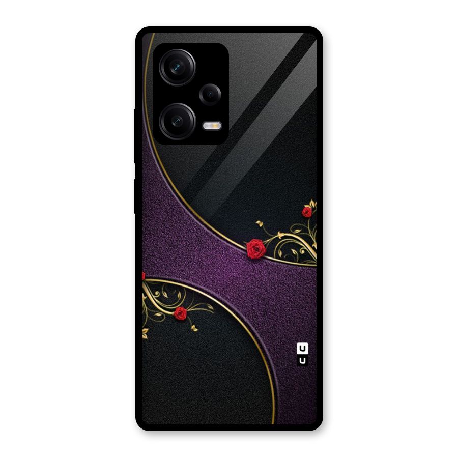 Flower Curves Glass Back Case for Redmi Note 12 Pro