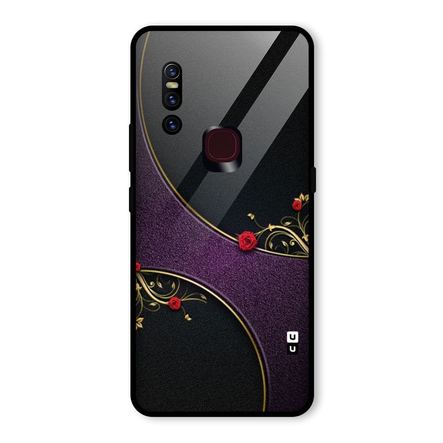 Flower Curves Glass Back Case for Vivo V15