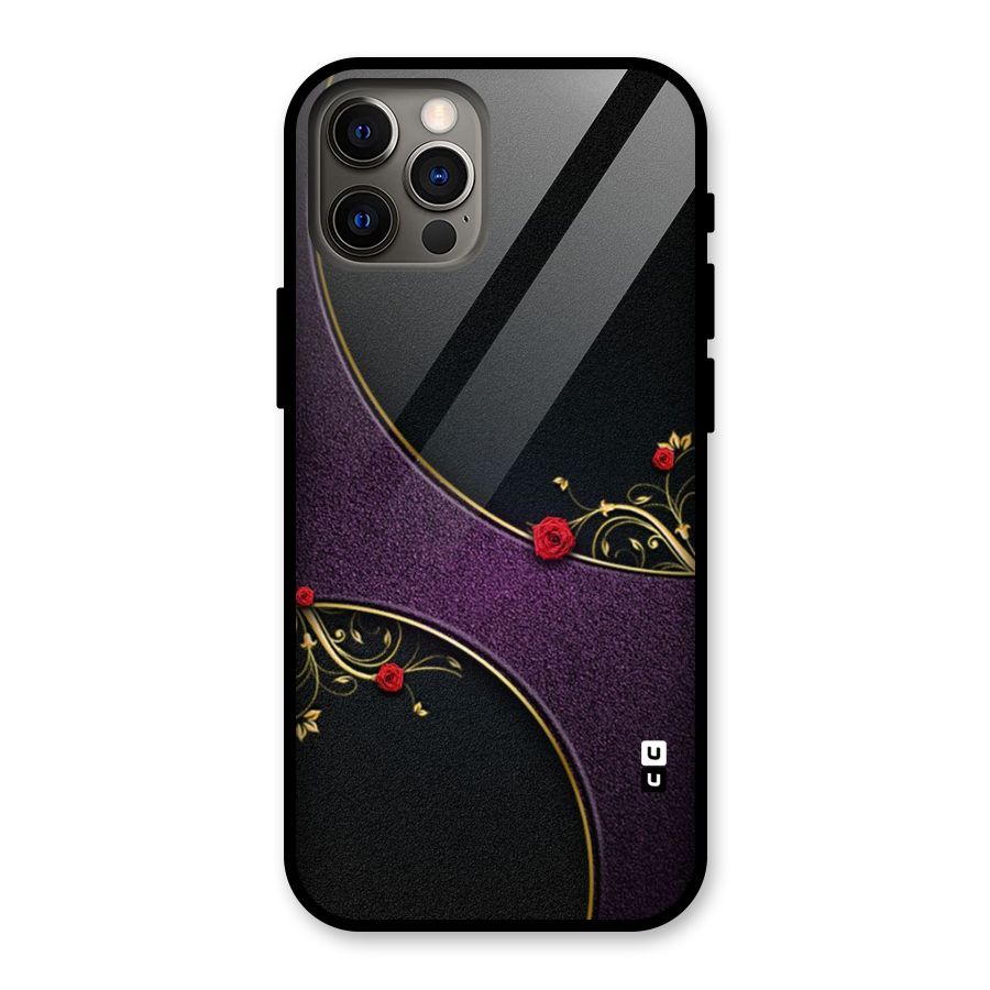 Flower Curves Glass Back Case for iPhone 12 Pro