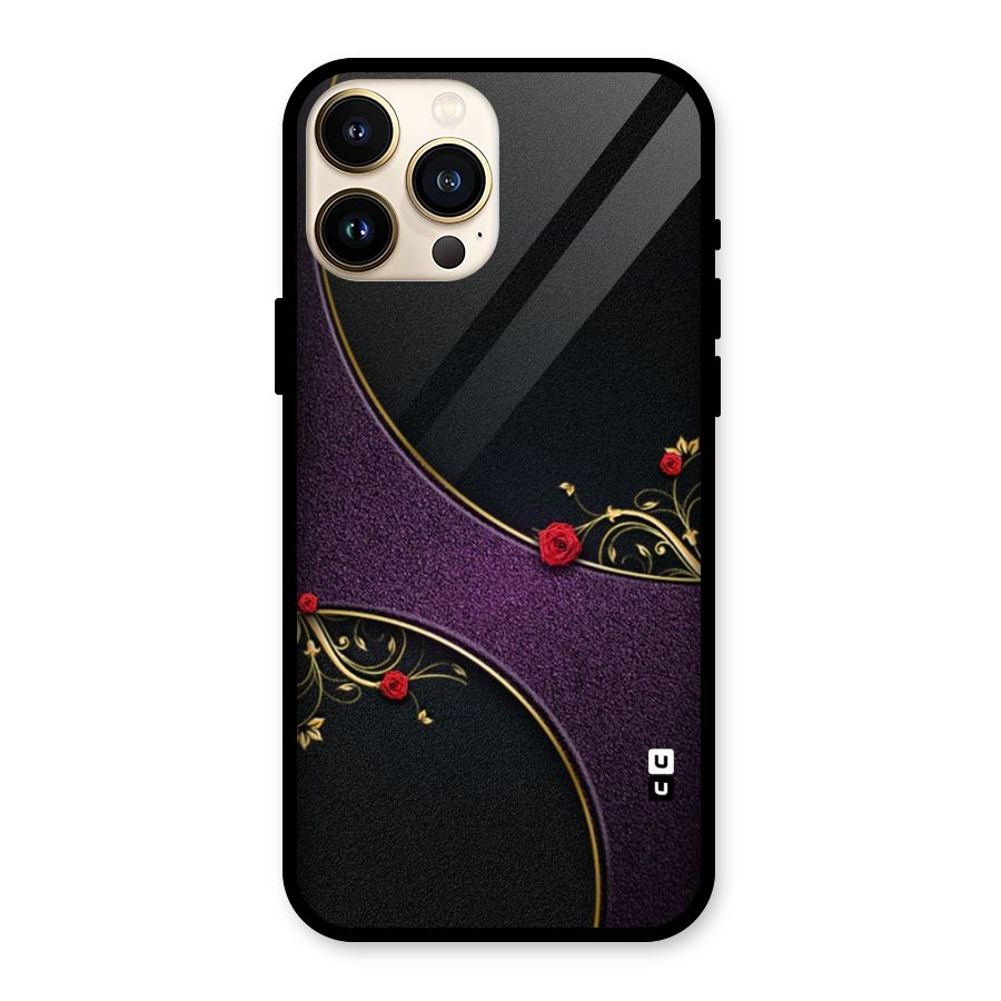 Flower Curves Glass Back Case for iPhone 13 Pro Max