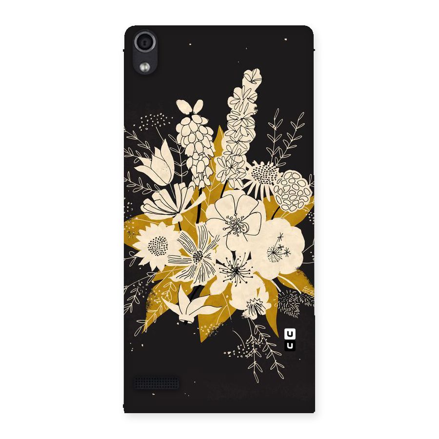 Flower Drawing Back Case for Ascend P6