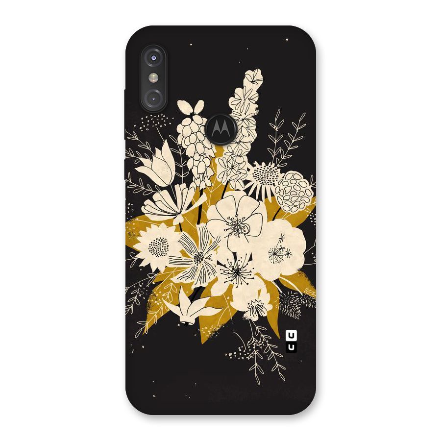 Flower Drawing Back Case for Motorola One Power