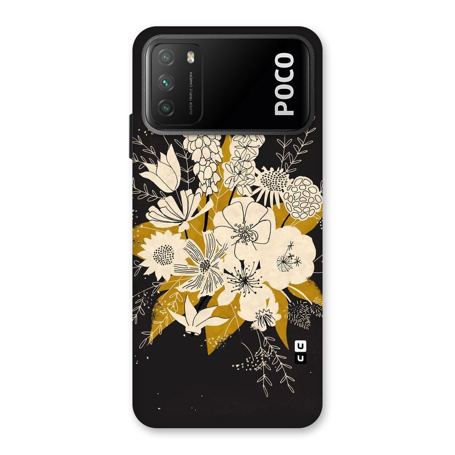 Flower Drawing Back Case for Poco M3