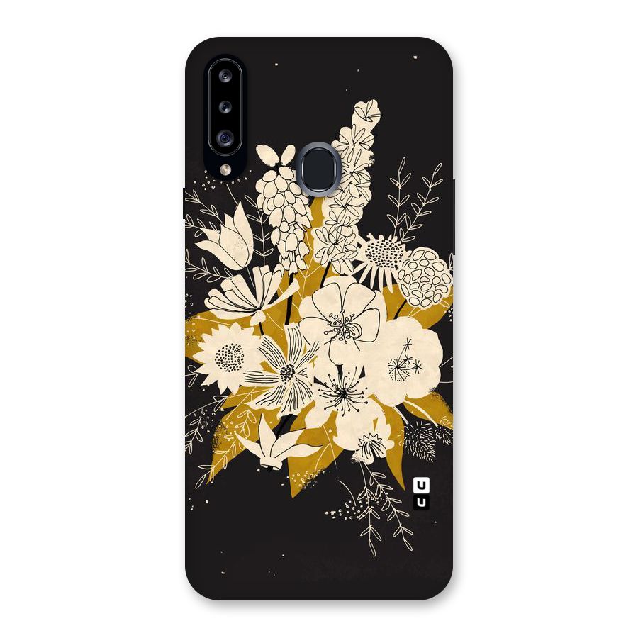 Flower Drawing Back Case for Samsung Galaxy A20s
