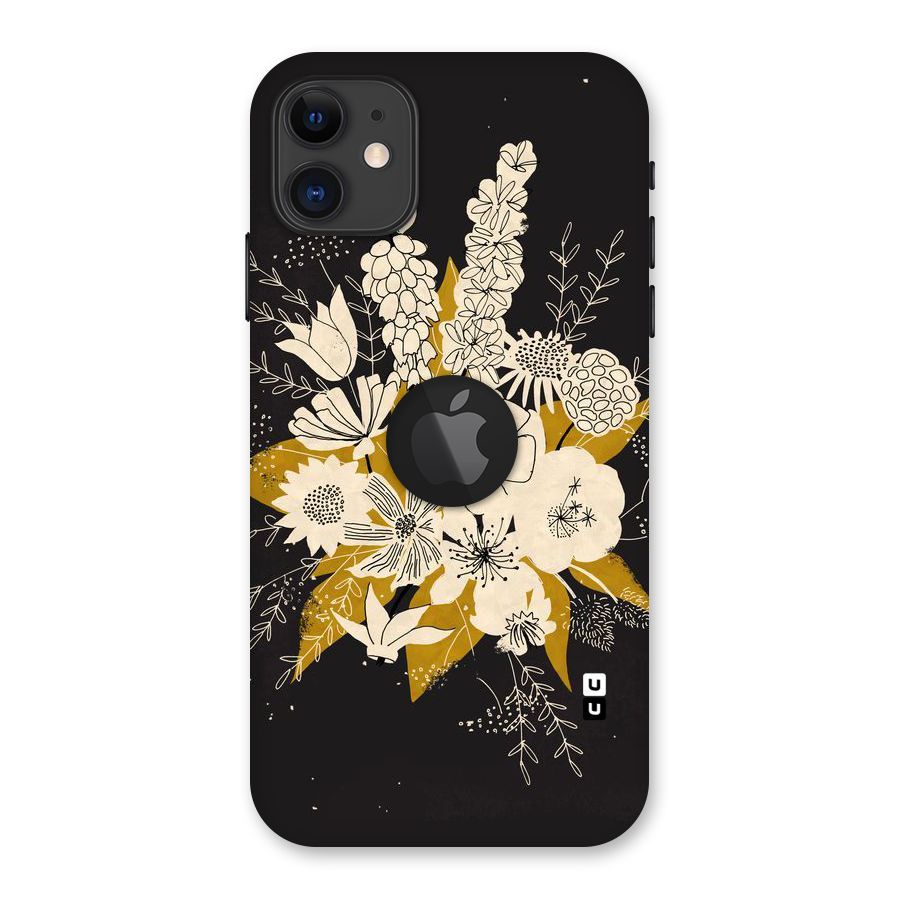 Flower Drawing Back Case for iPhone 11 Logo Cut