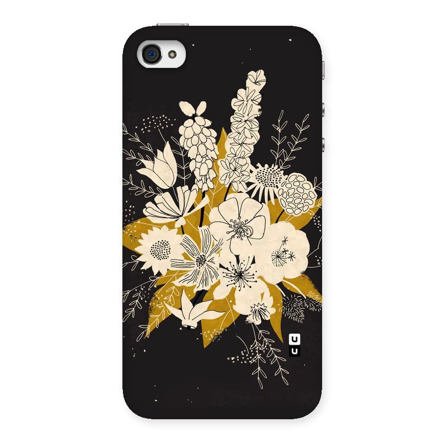 Flower Drawing Back Case for iPhone 4 4s