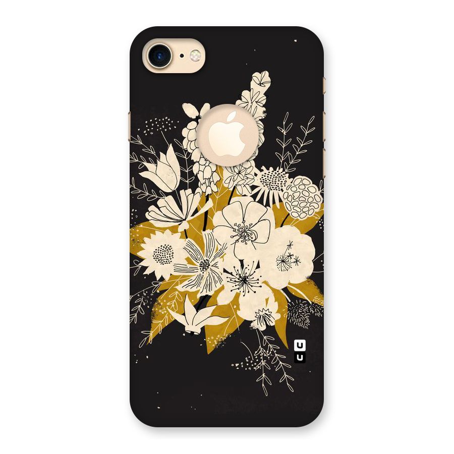 Flower Drawing Back Case for iPhone 7 Logo Cut