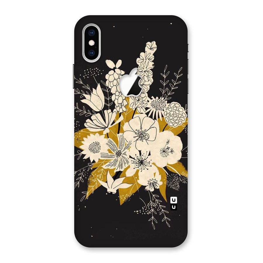 Flower Drawing Back Case for iPhone XS Max Apple Cut