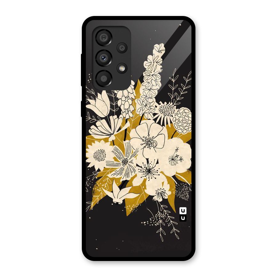 Flower Drawing Glass Back Case for Galaxy A33 5G