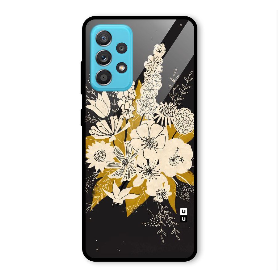 Flower Drawing Glass Back Case for Galaxy A52s 5G