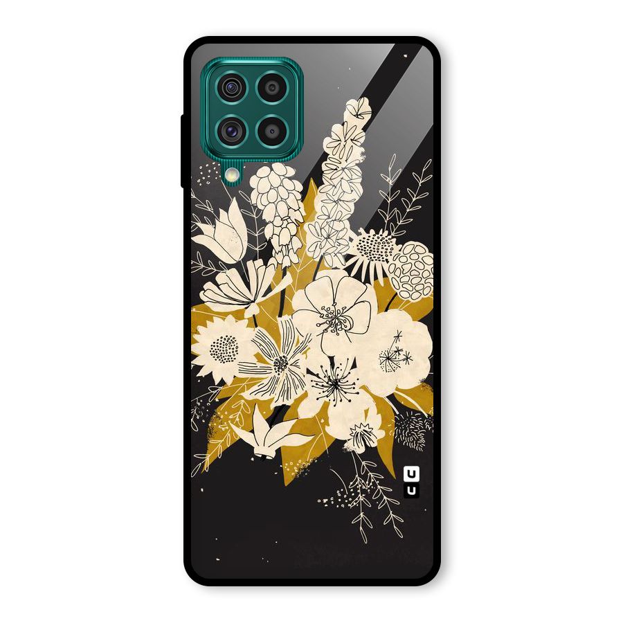 Flower Drawing Glass Back Case for Galaxy F62