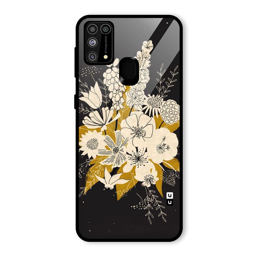 Flower Drawing Glass Back Case for Galaxy M31