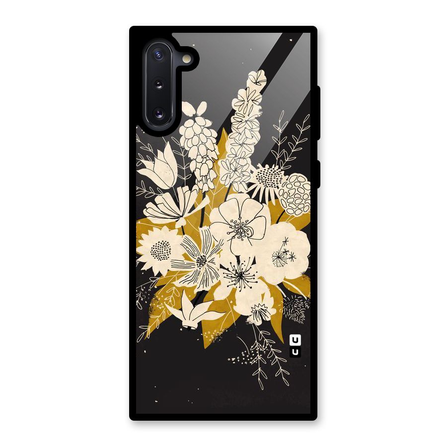 Flower Drawing Glass Back Case for Galaxy Note 10