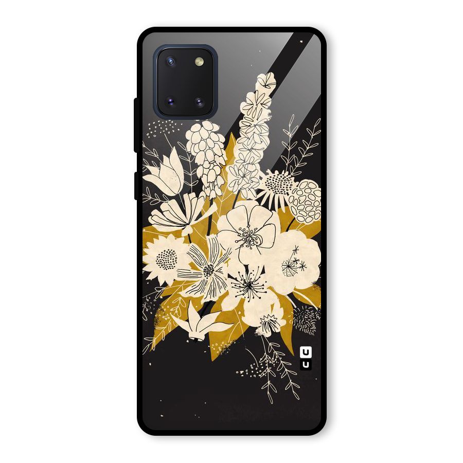 Flower Drawing Glass Back Case for Galaxy Note 10 Lite