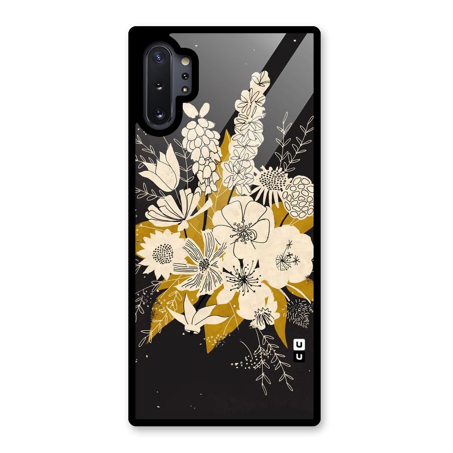 Flower Drawing Glass Back Case for Galaxy Note 10 Plus