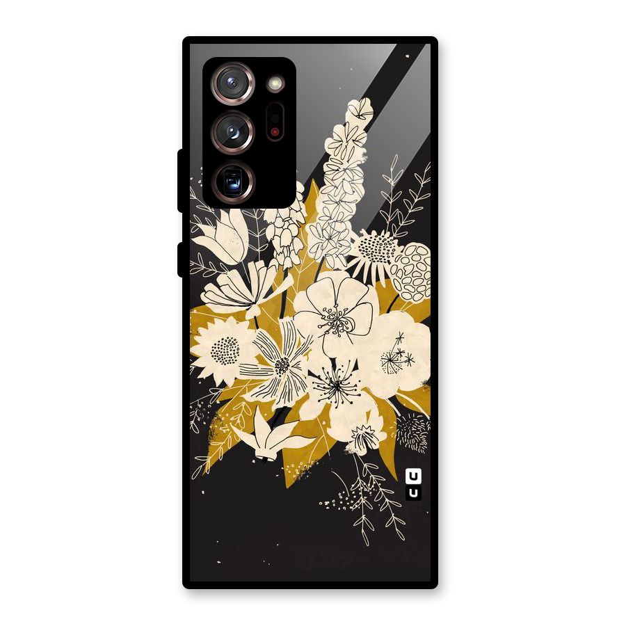 Flower Drawing Glass Back Case for Galaxy Note 20 Ultra 5G