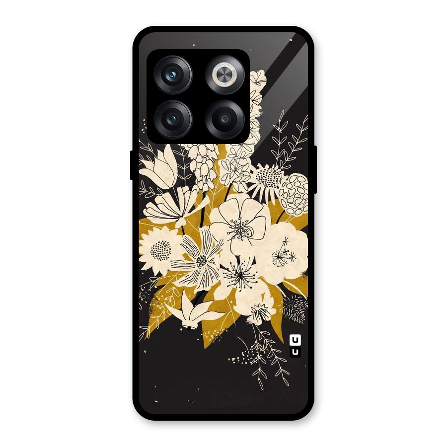Flower Drawing Glass Back Case for OnePlus 10T