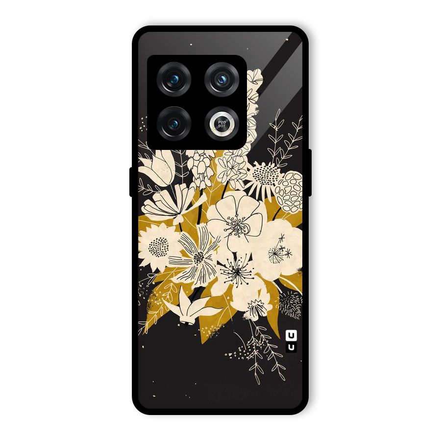 Flower Drawing Glass Back Case for OnePlus 10 Pro 5G