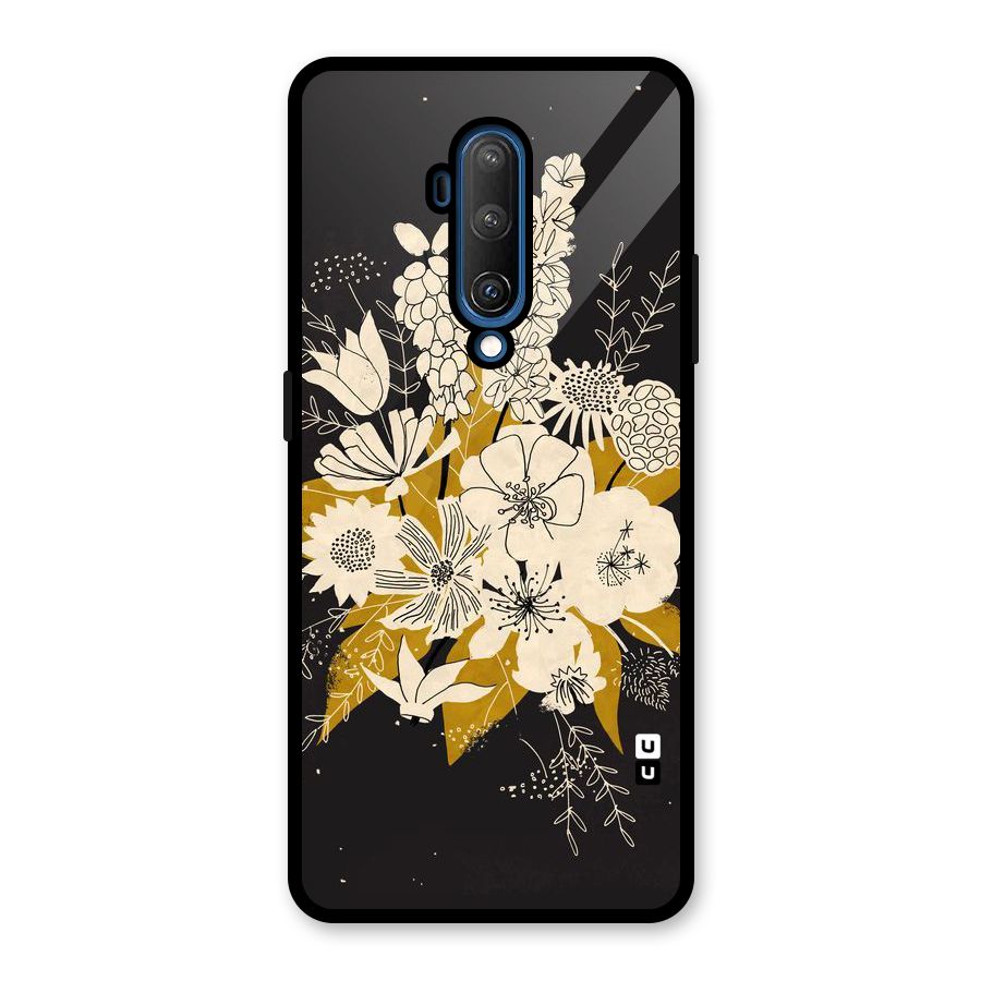 Flower Drawing Glass Back Case for OnePlus 7T Pro