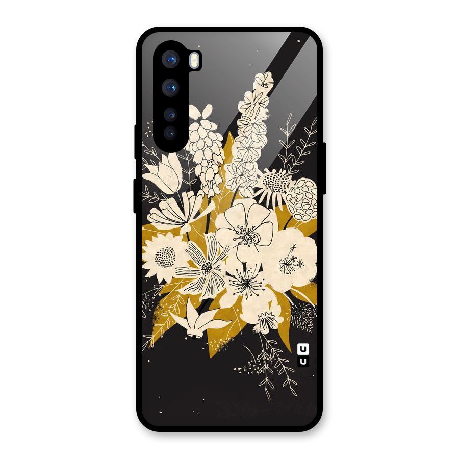 Flower Drawing Glass Back Case for OnePlus Nord