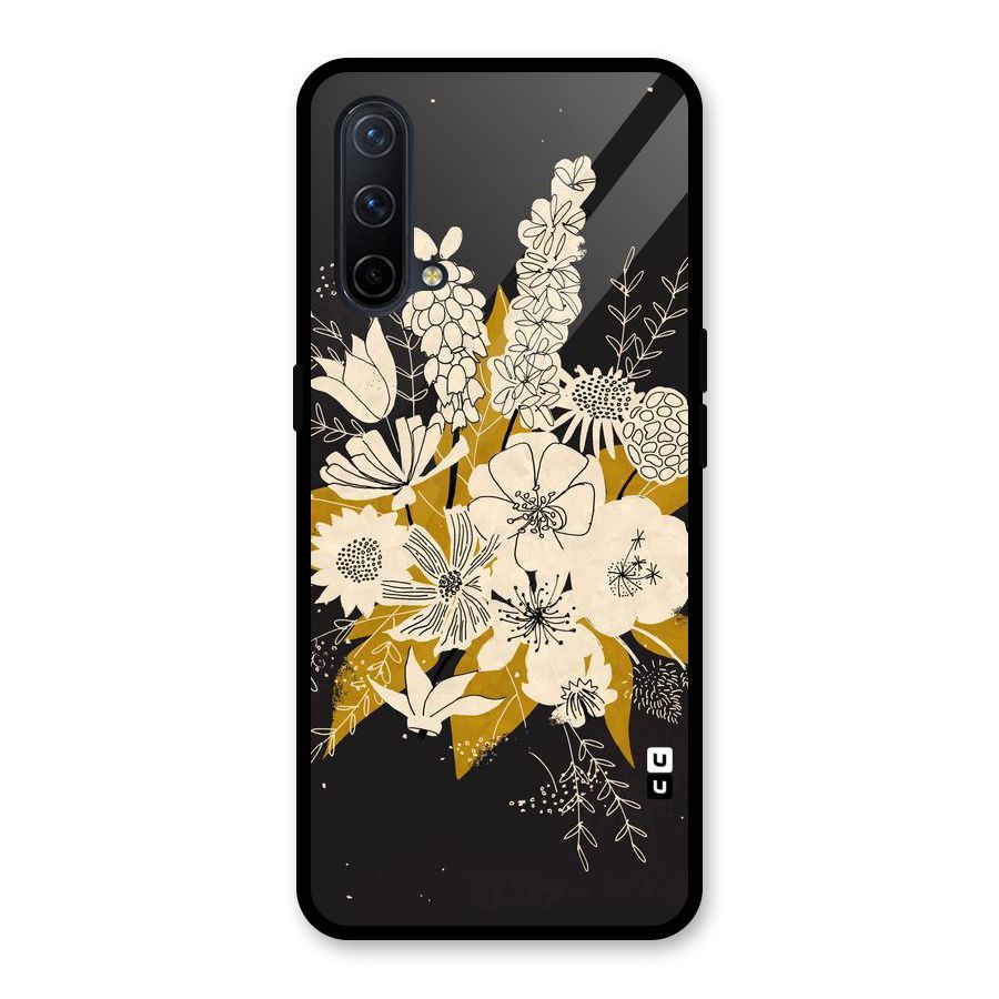 Flower Drawing Glass Back Case for OnePlus Nord CE 5G