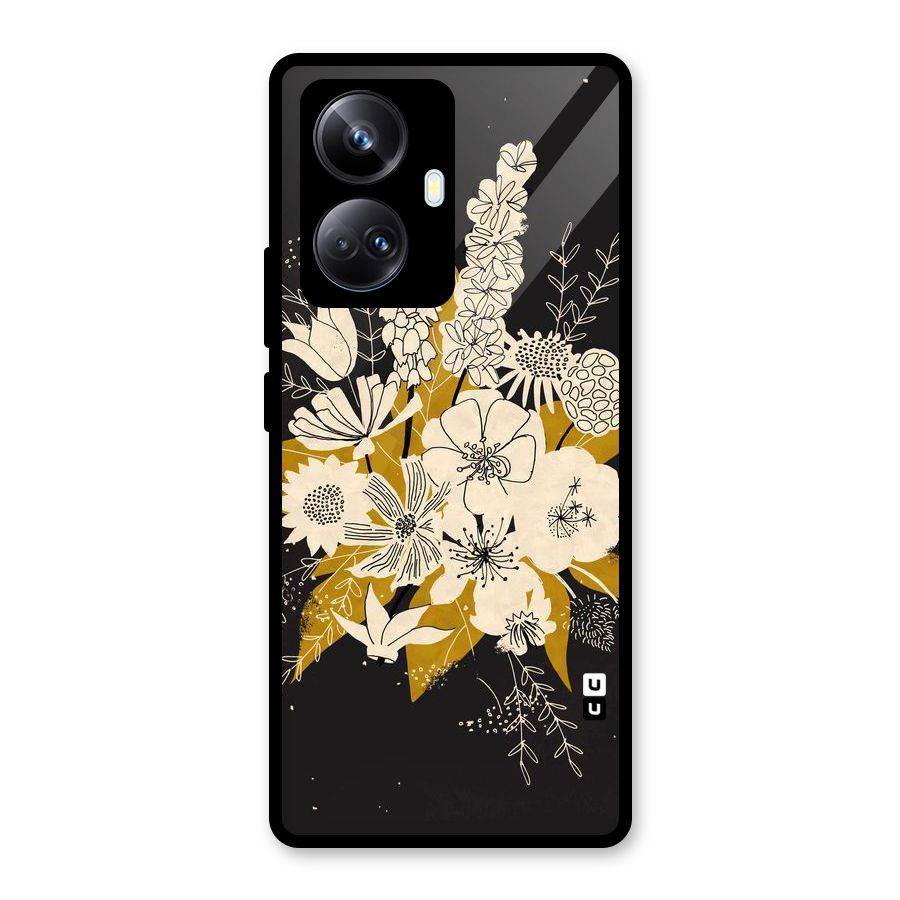 Flower Drawing Glass Back Case for Realme 10 Pro Plus