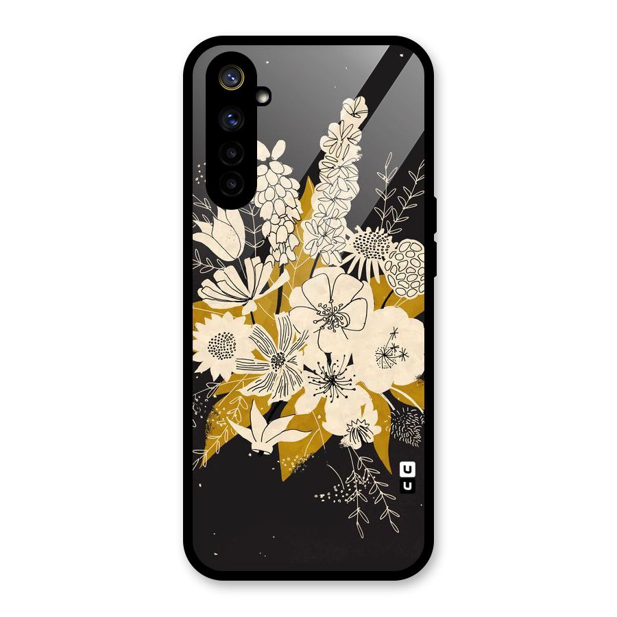 Flower Drawing Glass Back Case for Realme 6i