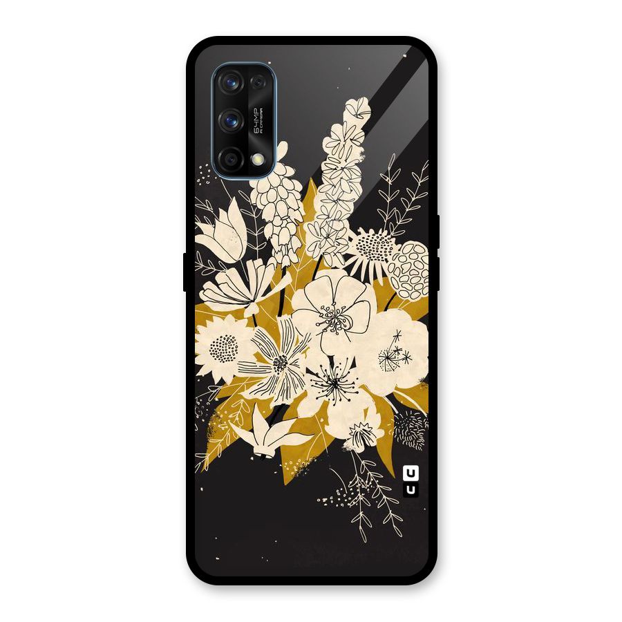 Flower Drawing Glass Back Case for Realme 7 Pro