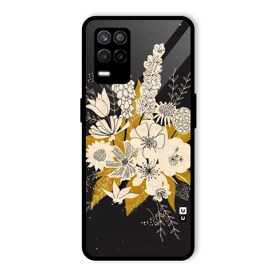 Flower Drawing Glass Back Case for Realme 9 5G