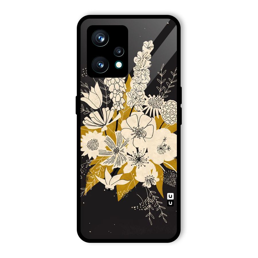 Flower Drawing Glass Back Case for Realme 9 Pro Plus 5G
