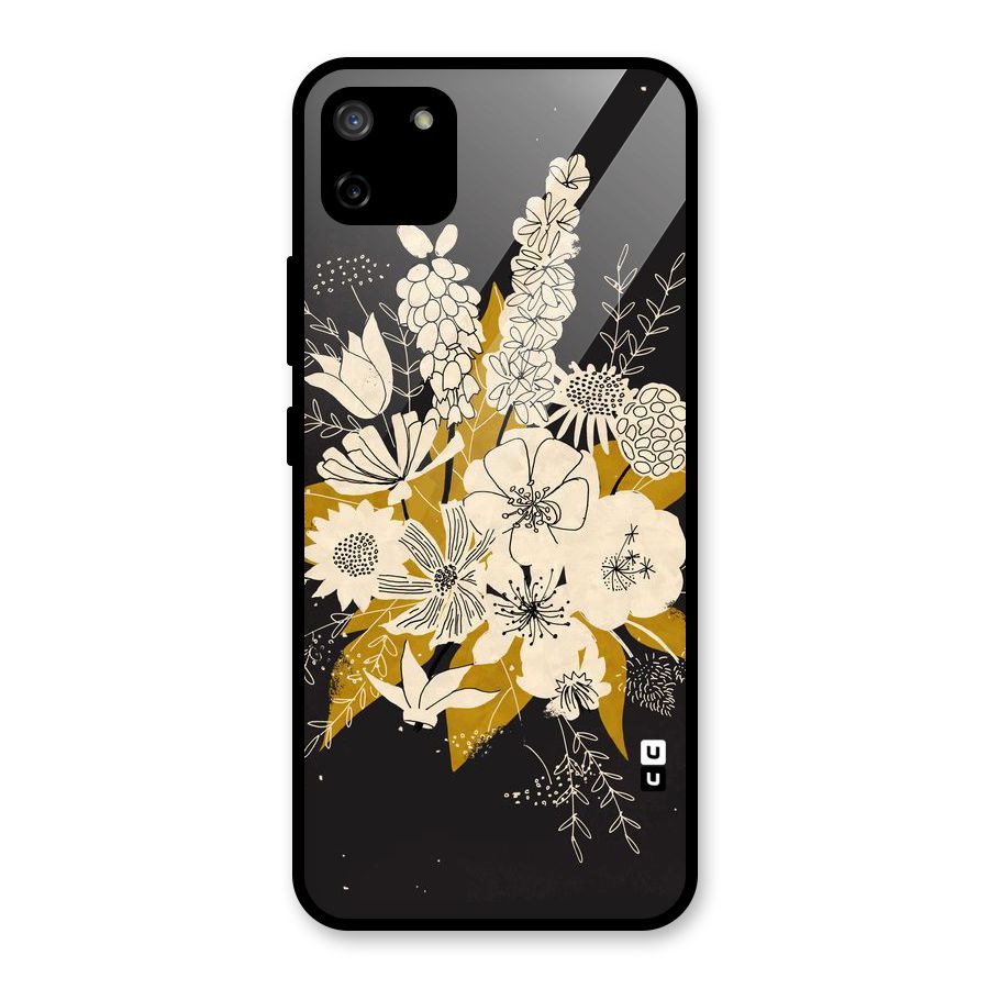Flower Drawing Glass Back Case for Realme C11