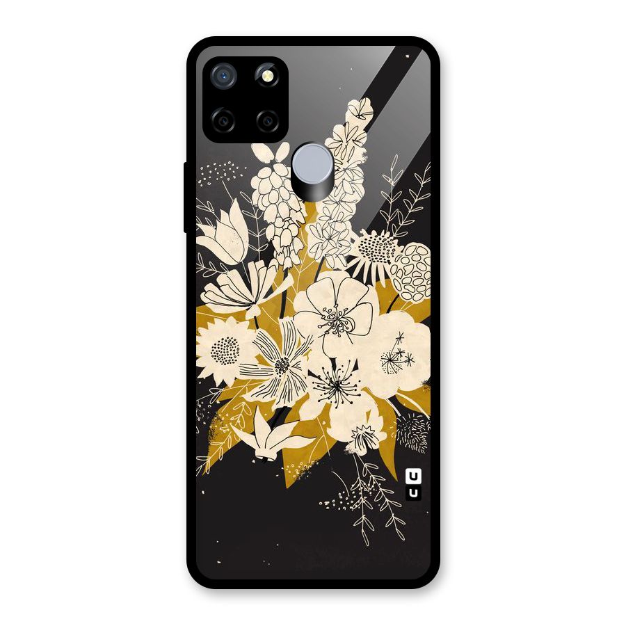 Flower Drawing Glass Back Case for Realme C12
