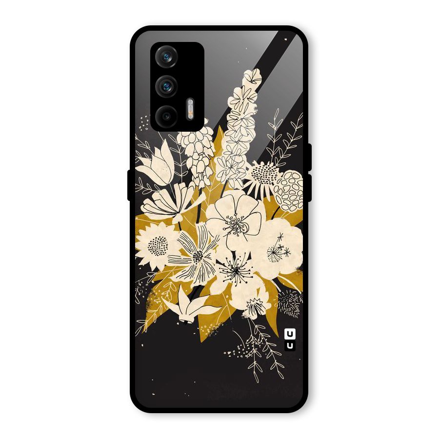 Flower Drawing Glass Back Case for Realme GT 5G