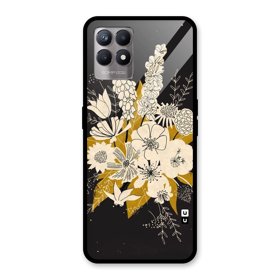 Flower Drawing Glass Back Case for Realme Narzo 50